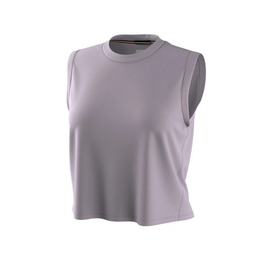 SMARTWOOL WOMENS ACTIVE ULTRALITE CROP TANK PURPLE STORM