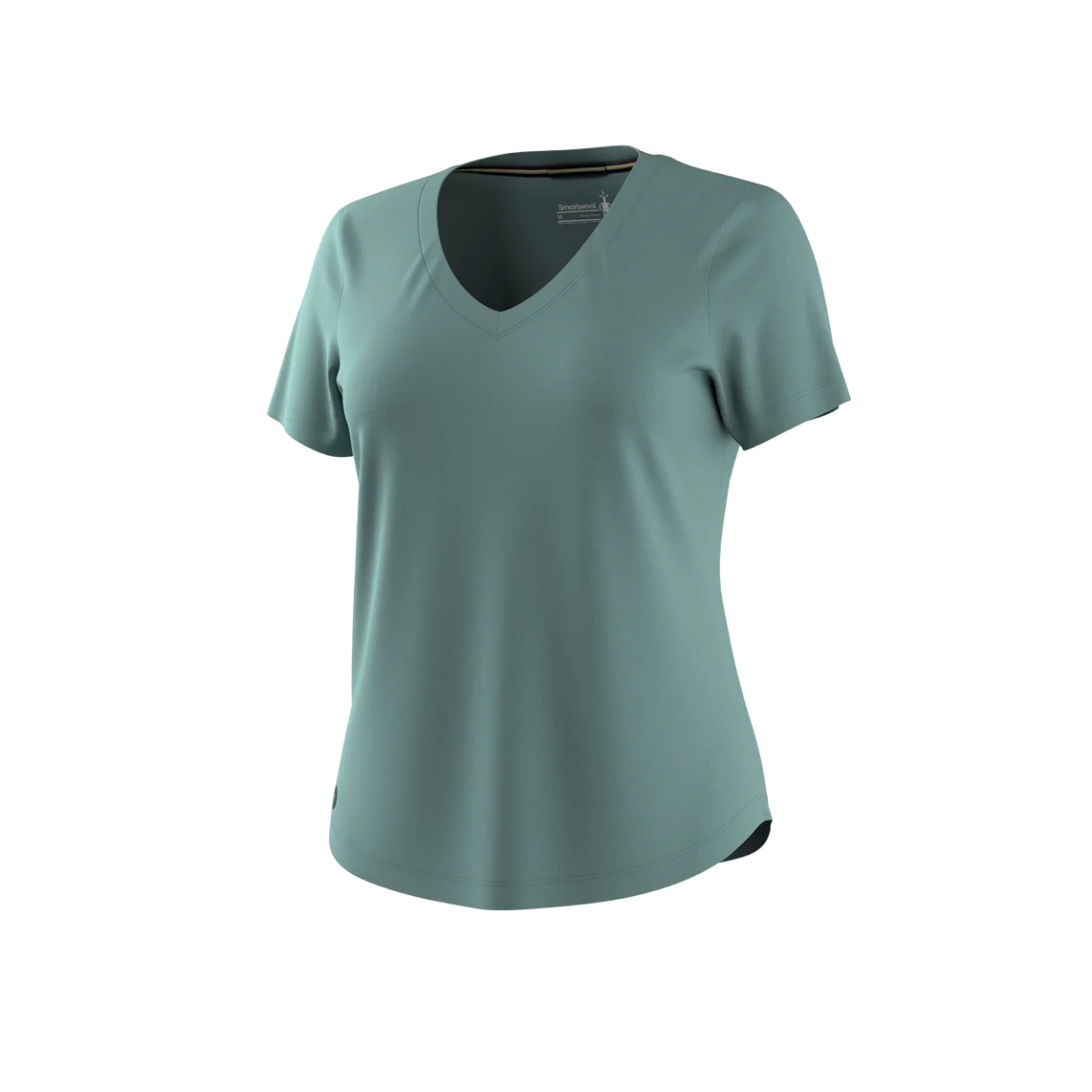 SMARTWOOL WOMENS ACTIVE ULTRALITE V NECK S/S DUSTY TEAL