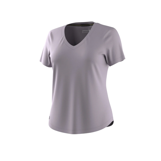 SMARTWOOL WOMENS ACTIVE ULTRALITE V-NECK S/S PURPLE STORM