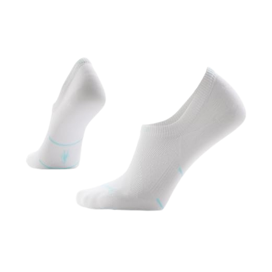 SMARTWOOL WOMENS RUN ZERO CUSH NO SHOW SOCKS WHITE