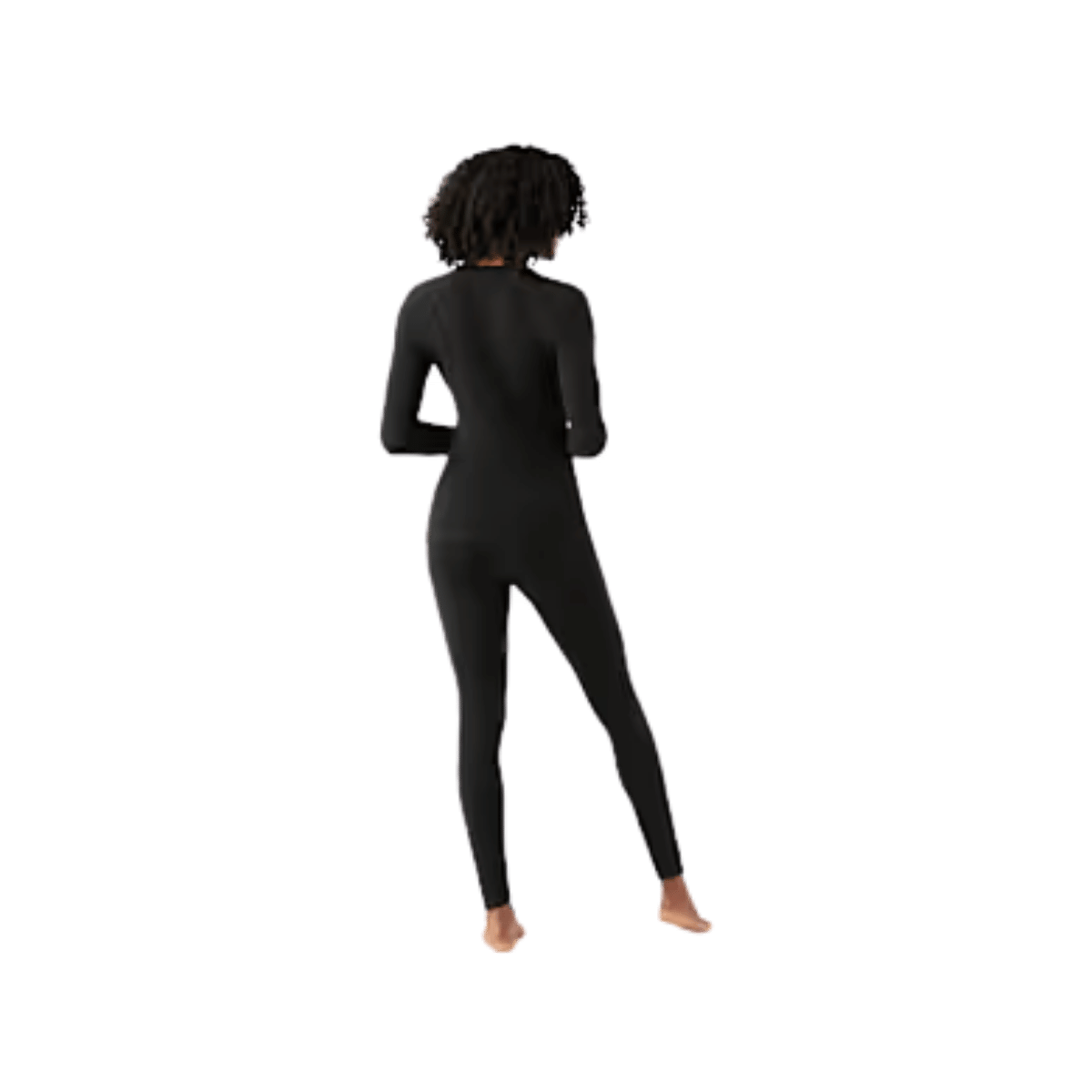 SMARTWOOL WOMEN'S MERINO BASE LAYER CREW BLACK, BACK ANGLE