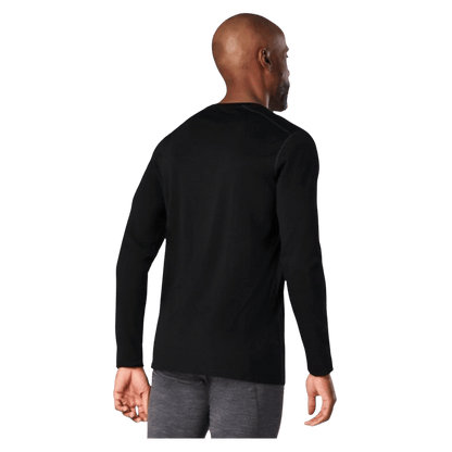 SMARTWOOL MEN'S MERINO 150 BASELAYER LONG SLEEVE - BLACK - BACK  VIEW