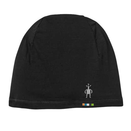 SMARTWOOL MERINO BEANIE HAT - OSFM - BLACK - FRONT VIEW