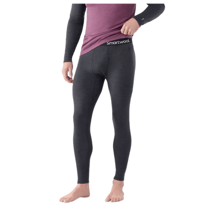 SMARTWOOL MEN'S CLASSIC THERMAL MERINO 250 BASELAYER BOTTOM - CHARCOAL HEATHER - FRONT VIEW WW
