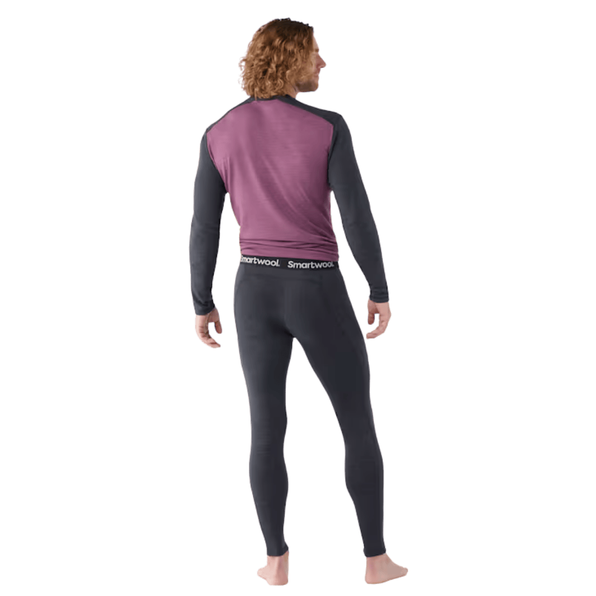 SMARTWOOL MEN'S CLASSIC THERMAL MERINO 250 BASELAYER BOTTOM - CHARCOAL HEATHER - BACK VIEW WW