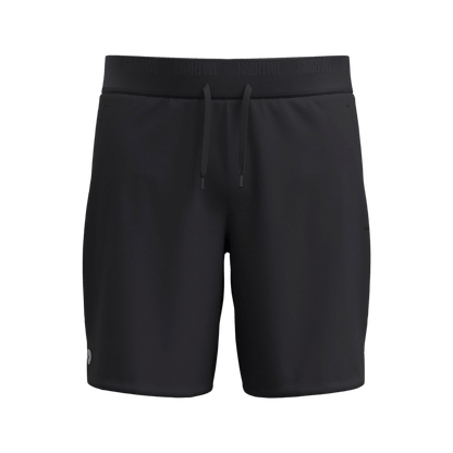 SMARTWOOL ACTIVE LINED 7" SHORT - BLACK FRONT