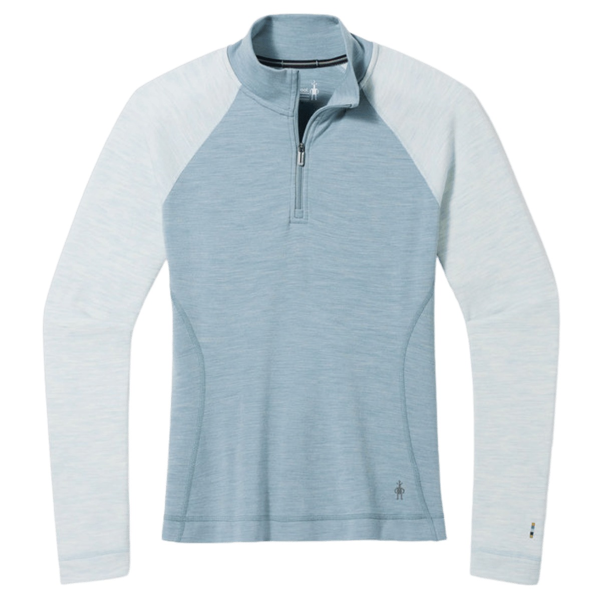 SMARTWOOL WOMEN'S PREMIUM MERINO CLASSIC THERMAL 1/4 ZIP - SLIM FIT - LEAD HEATHER - FRONT VIEW