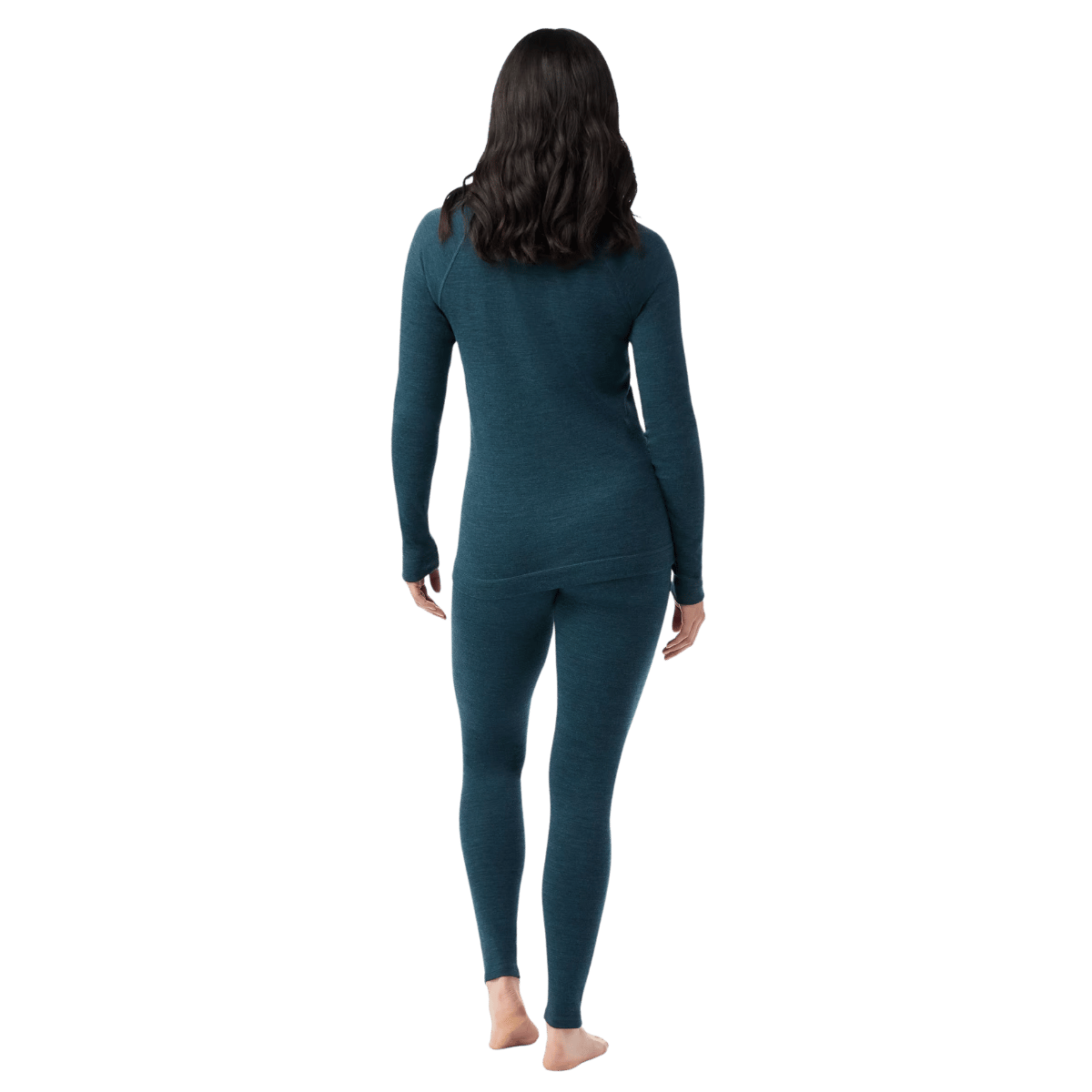 SMARTWOOL WOMEN'S PREMIUM MERINO CLASSIC THERMAL 1/4 ZIP - SLIM FIT - TWILIGHT BLUE - BACK FULL VIEW WW