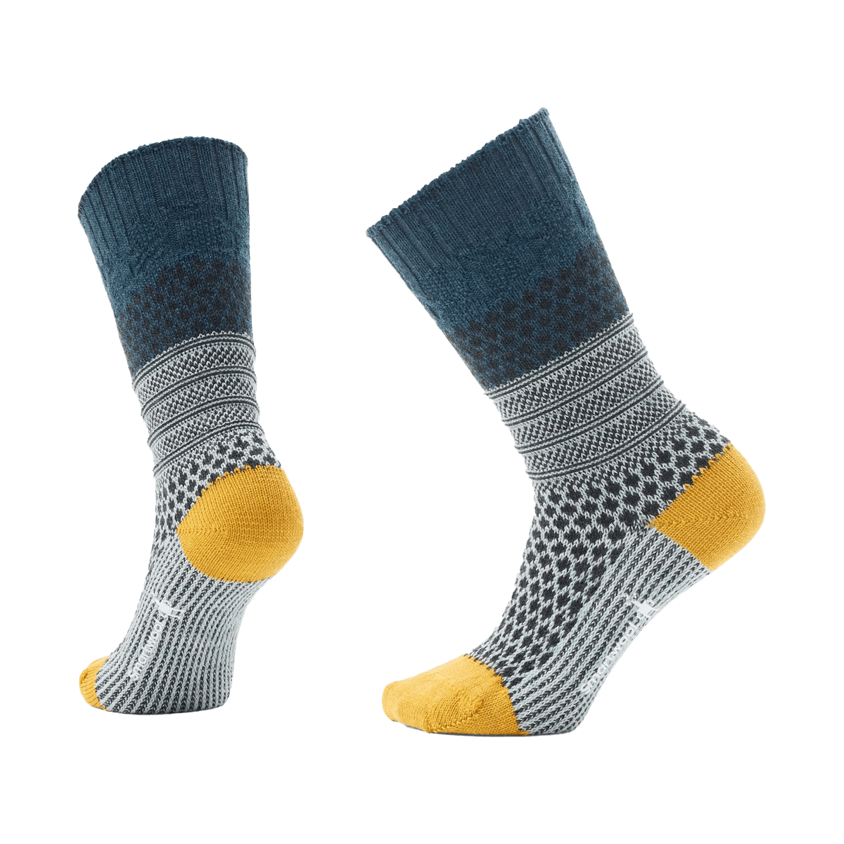 SMARTWOOL EVERYDAY POPCORN CABLE CREW FULL CUSHION SOCKS - FROSTY GREEN