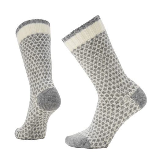 SMARTWOOL EVERYDAY POPCORN POLKA DOT CREW FULL CUSHION SOCKS NATURAL