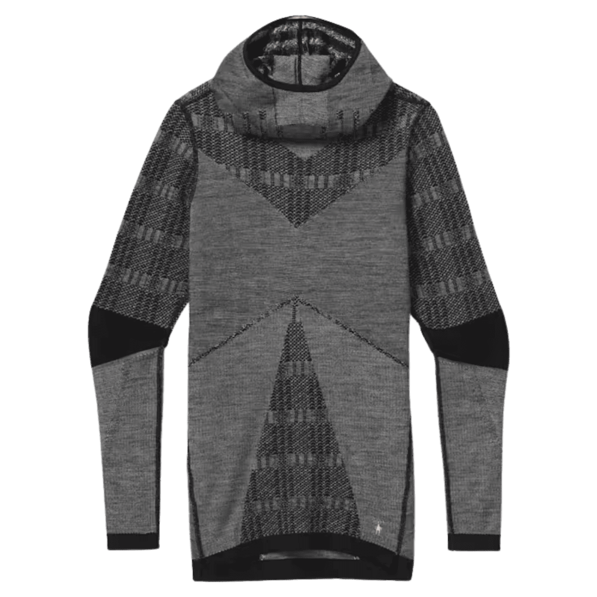SMARTWOOL WOMEN'S INTRAKNIT THERMAL MERINO 250 PATTERN HOODIE - BLACK PLAID - FRONT VIEW 