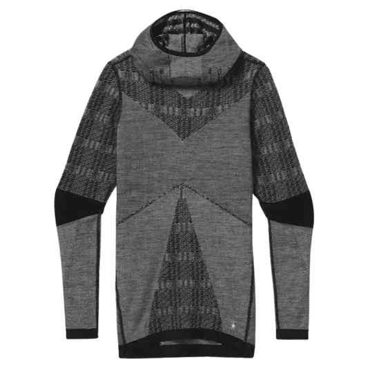 SMARTWOOL WOMEN'S INTRAKNIT THERMAL MERINO 250 PATTERN HOODIE - BLACK PLAID - FRONT VIEW 