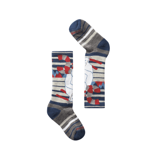 SMARTWOOL KIDS' WINTERSPORT FULL CUSHION YETI OTC SOCKS - ALPINE BLUE