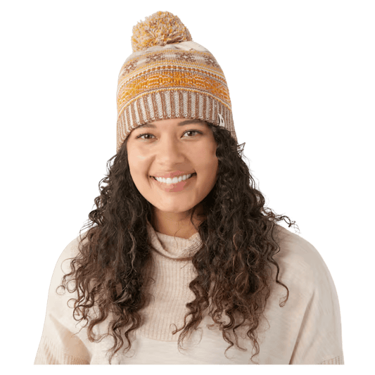 SMARTWOOL CHAIR LIFT BEANIE - ALMOND DONEGAL - FRONT VIEW WW