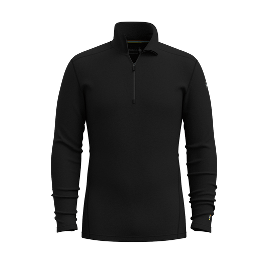 SMARTWOOL MEN'S CLASSIC THERMAL MERINO BASE LAYER  QUART ZIP - BLACK