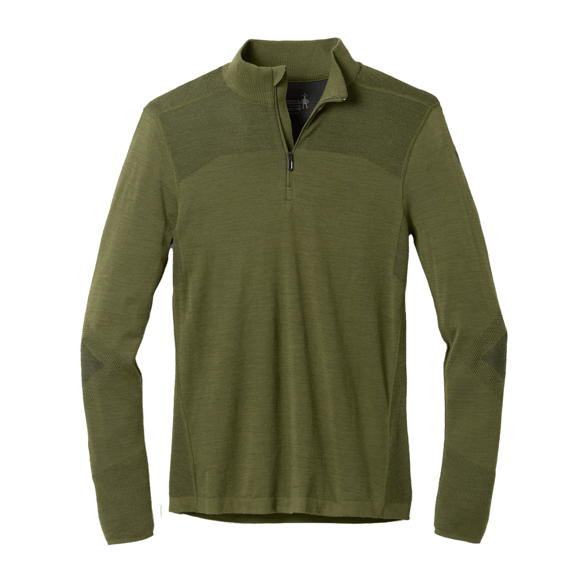 SMARTWOOL MEN'S INTRAKNIT THERMAL MAX MERINO BASE LAYER QUART ZIP - WINTER MOSS