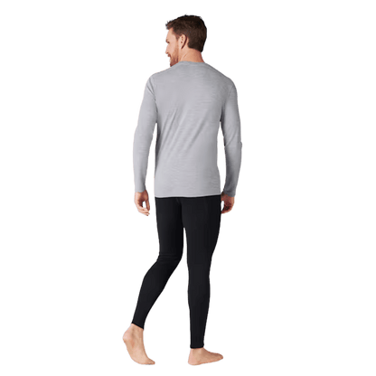 SMARTWOOL MEN'S CLASSIC THERMAL MERINO 250 BASE LAYER CREW - LT GRAY HTHR - BACK VIEW WW