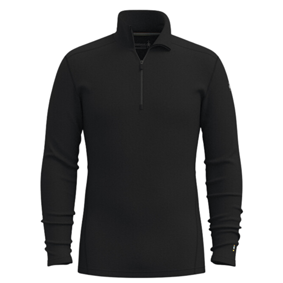SMARTWOOL MEN'S MERINO 250 BASELAYER 1/4 ZIP - BLACK - FRONT VIEW