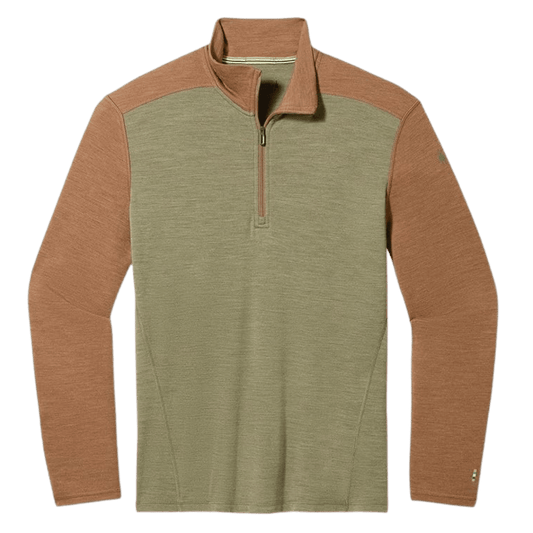 SMARTWOOL MEN'S MERINO 250 BASELAYER QUARTER ZIP MERINO WOOL - WINTER MOSS-FOX - MAIN IMAGE