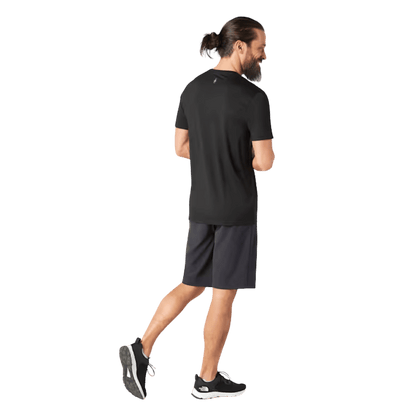 SMARTWOOL MEN'S MERINO SPORT 150 GRAPHIC TEE - BLACK - BACK VIEW WW