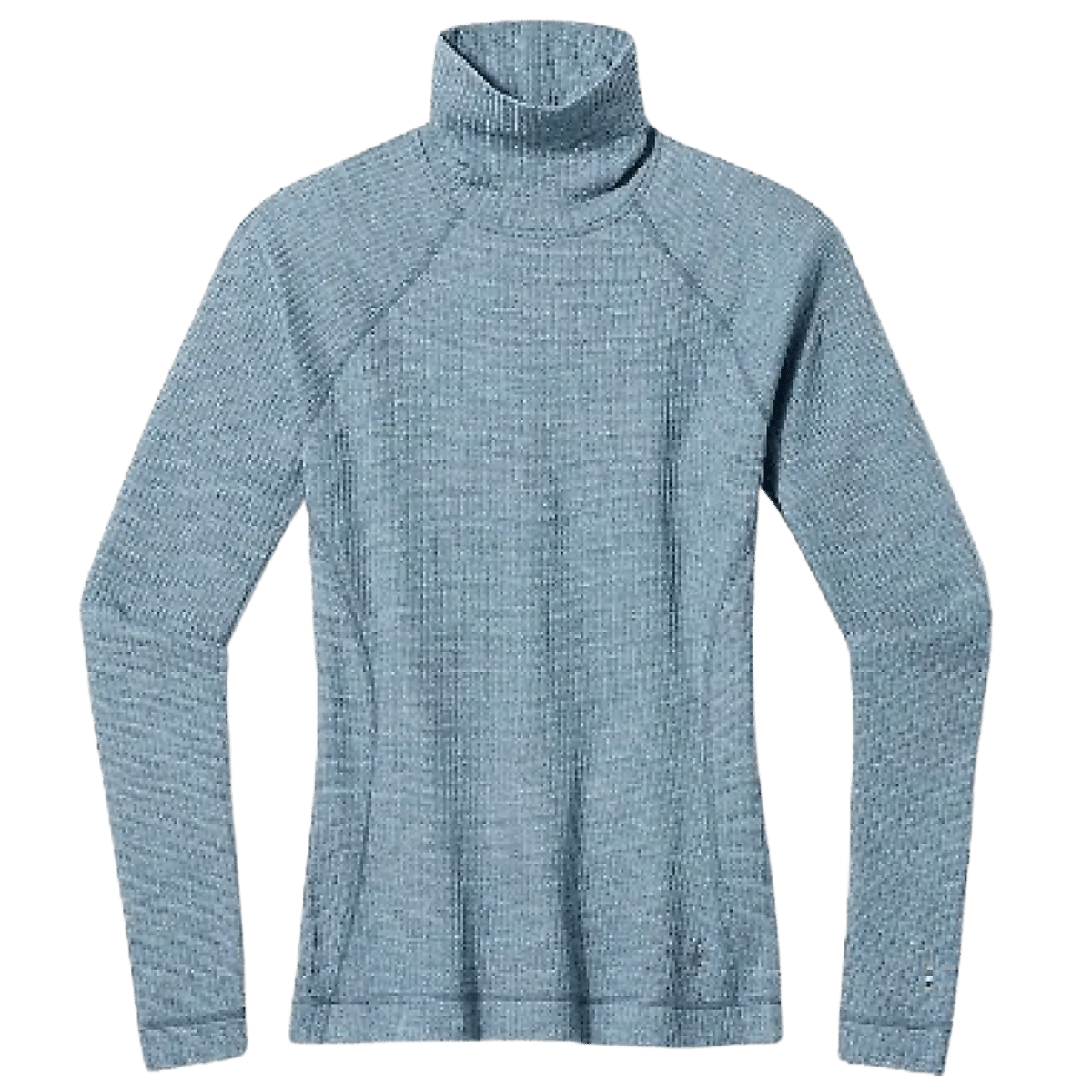 SMARTWOOL WOMEN'S THERMAL MERINO RIB TURTLENECK - LEAD HEATHER - FRONT VIEW