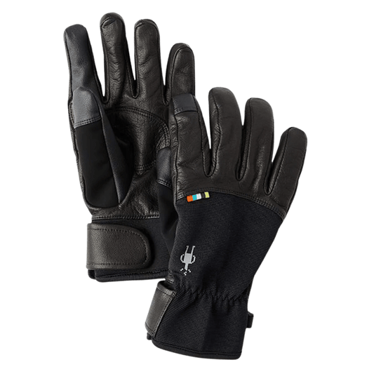 SMARTWOOL SPRING GLOVE - BLACK FRONT AND BACK