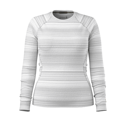 SMARTWOOL WOMEN'S CLASSIC THERMAL MERINO BASE LAYER CREW - LIGHT GRAY COLOR SHIFT
