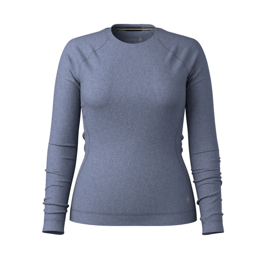 SMARTWOOL WOMEN'S CLASSIC THERMAL MERINO BASE LAYER CREW - NIGHTFALL BLUE HEATHER