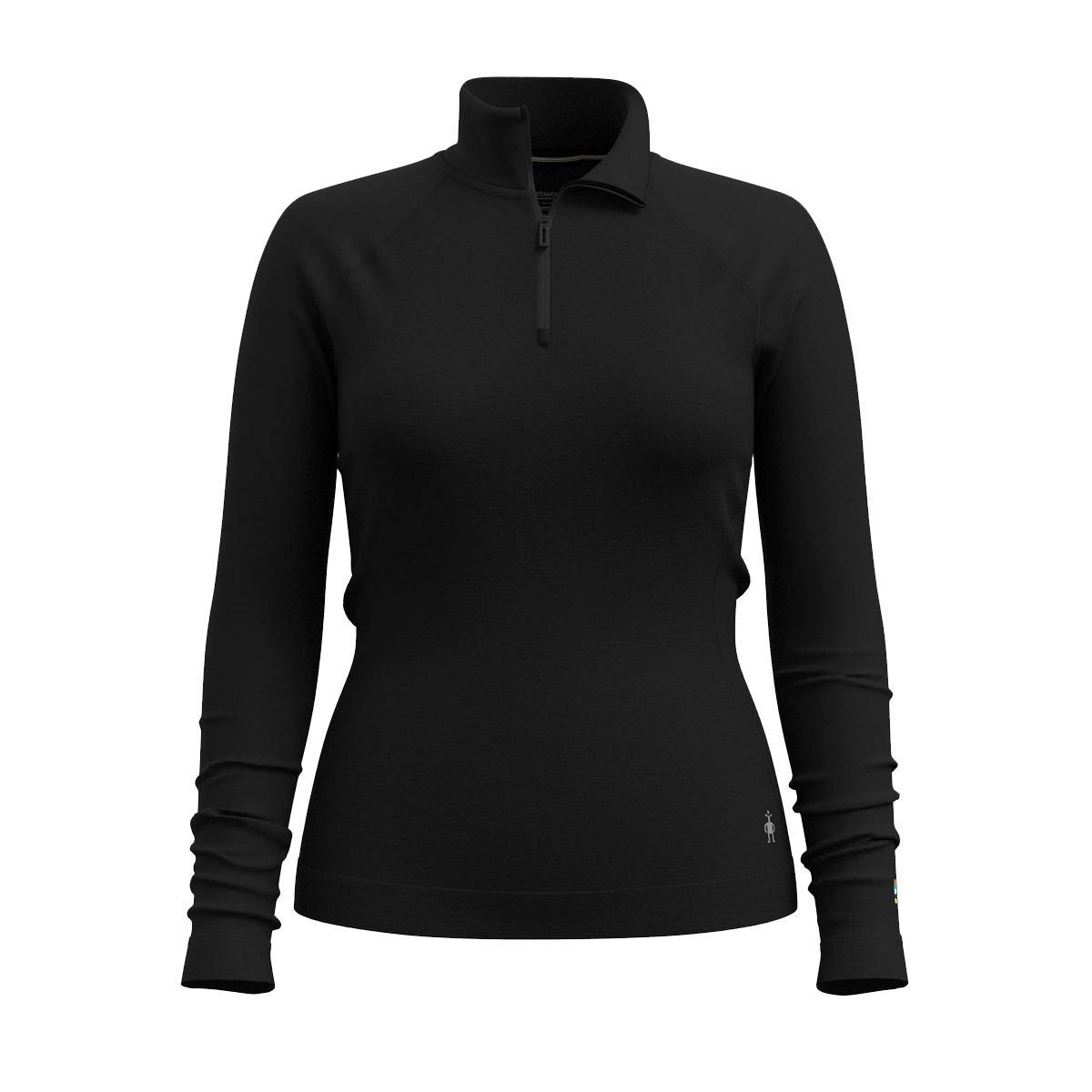 SMARTWOOL WOMEN'S CLASSIC THERMAL MERINO BASE LAYER QUART ZIP - BLACK