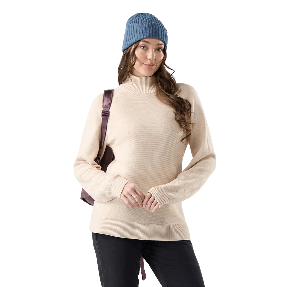 SMARTWOOL WOMEN'S EDGEWOOD TUNIC- ALMOND DONEGAL