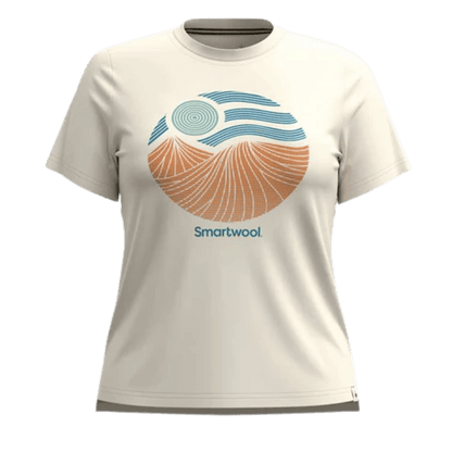  SMARTWOOL WOMEN'S HORIZON VIEW SHORTSLEEVE GRAPHIC TEE - ALMOND FRONT