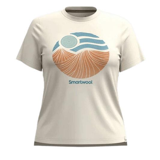  SMARTWOOL WOMEN'S HORIZON VIEW SHORTSLEEVE GRAPHIC TEE - ALMOND FRONT