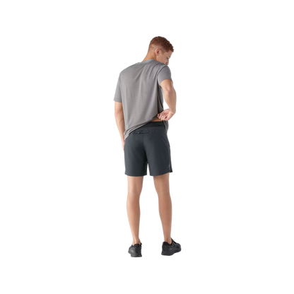 SMARTWOOL ACTIVE LINED 7" ATHLETIC FIT SHORT - BLACK - BACK VIEW