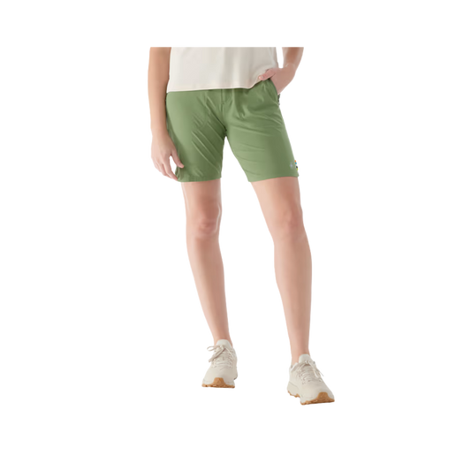 SMARTWOOL WOMEN'S 8" MERINO SPORT SHORTS - FERN GREEN -  FRONT VIEW