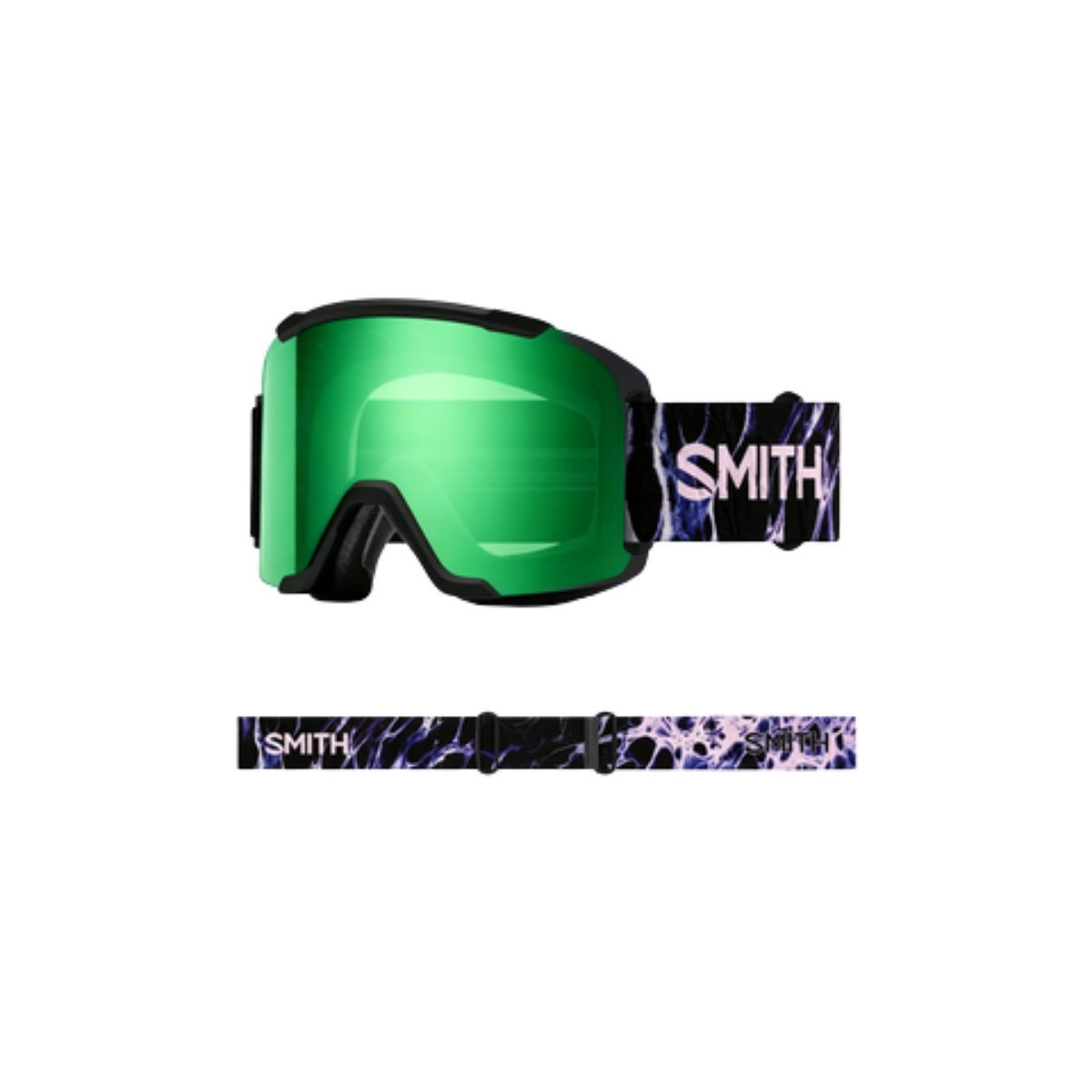SMITH SQUAD GOGGLE BLACK FLEX PLASMA SUN GREEN MIRROR