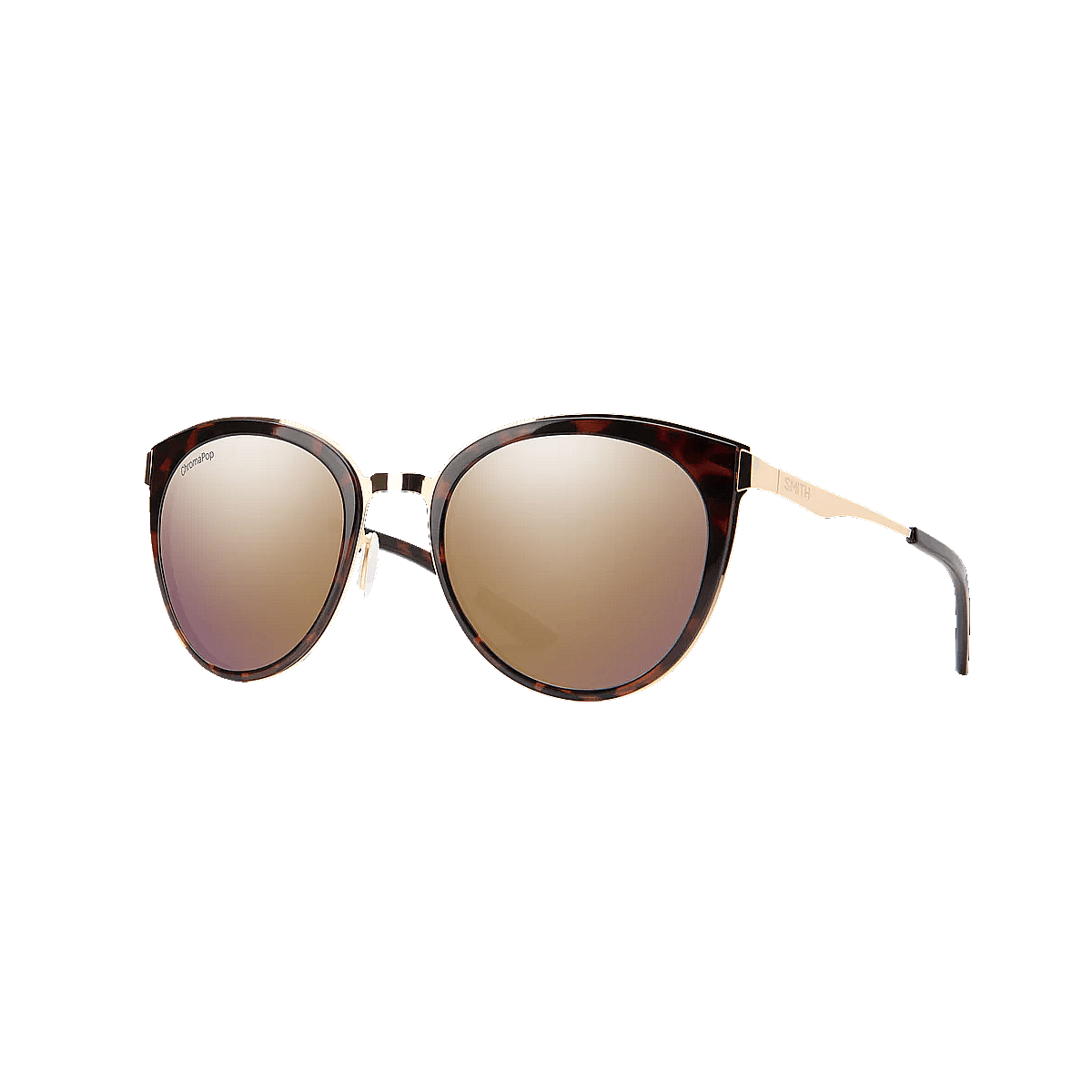 SMITH SOMERSET SUNGLASSES - TORTOISE ROSE CHROMAPOP POLARIZED ROSE GOLD MIRROR - FRONT VIEW