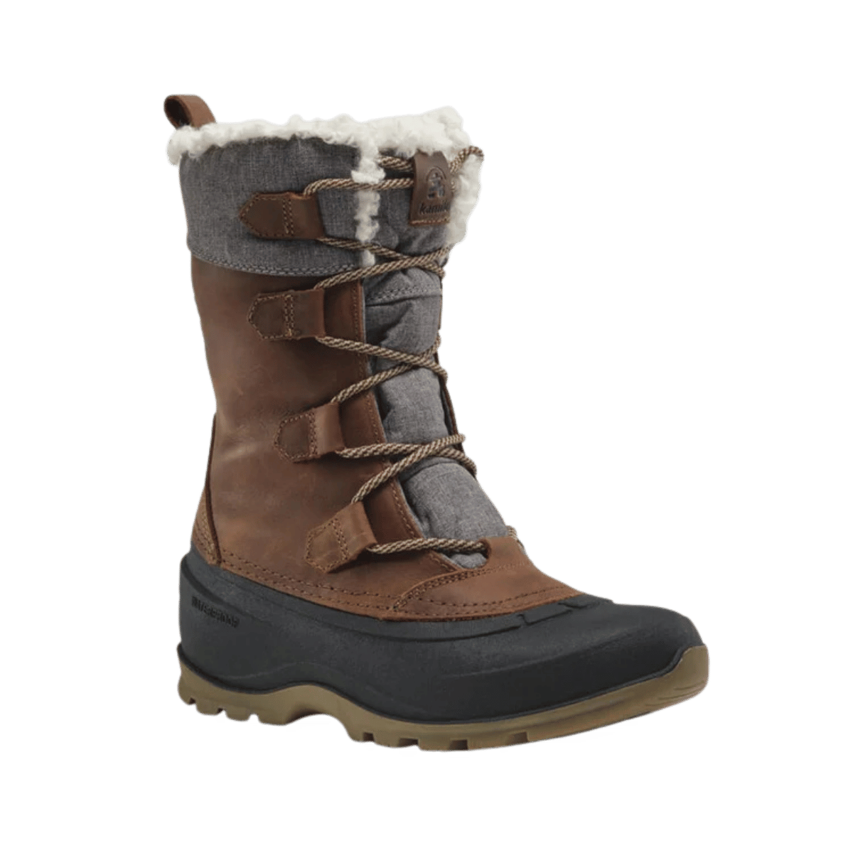 KAMIK SNOWGEM WOMENS WINTER BOOTS -40°C - COGNAC - LEFT SIDE ANGLE