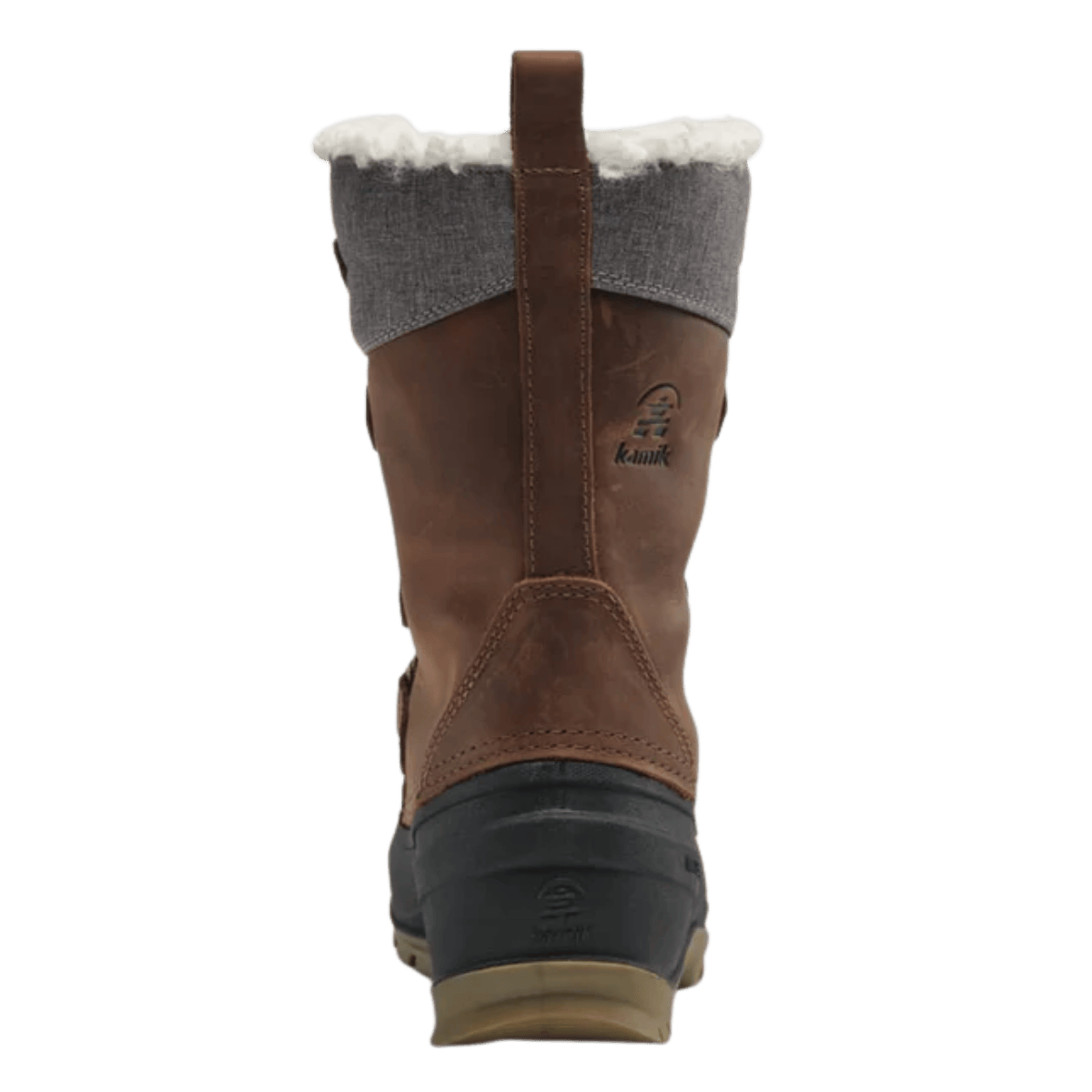 KAMIK SNOWGEM WOMENS WINTER BOOTS -40°C - COGNAC - BACK ANGLE