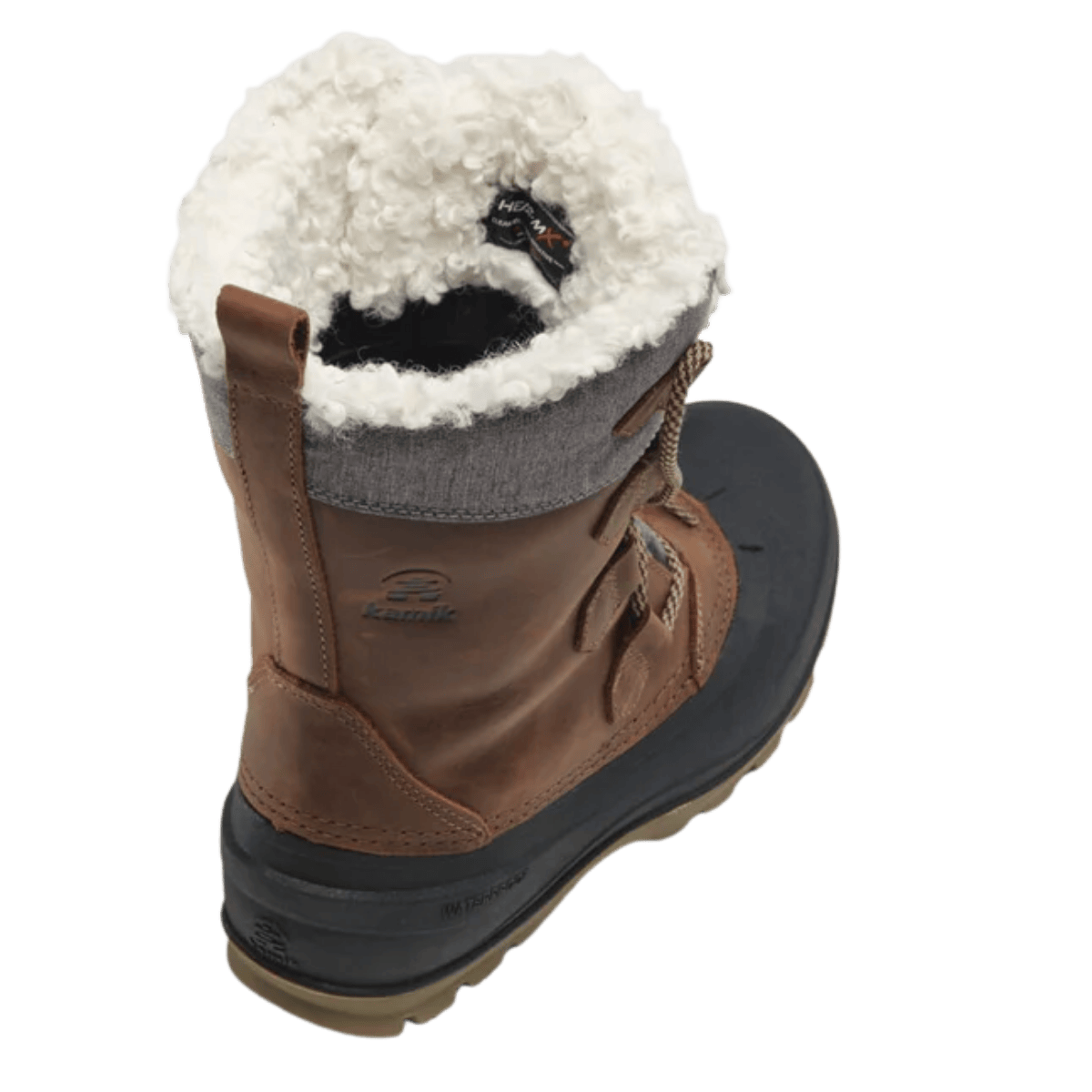 KAMIK SNOWGEM WOMENS WINTER BOOTS -40°C - COGNAC - TOP BACK ANGLE
