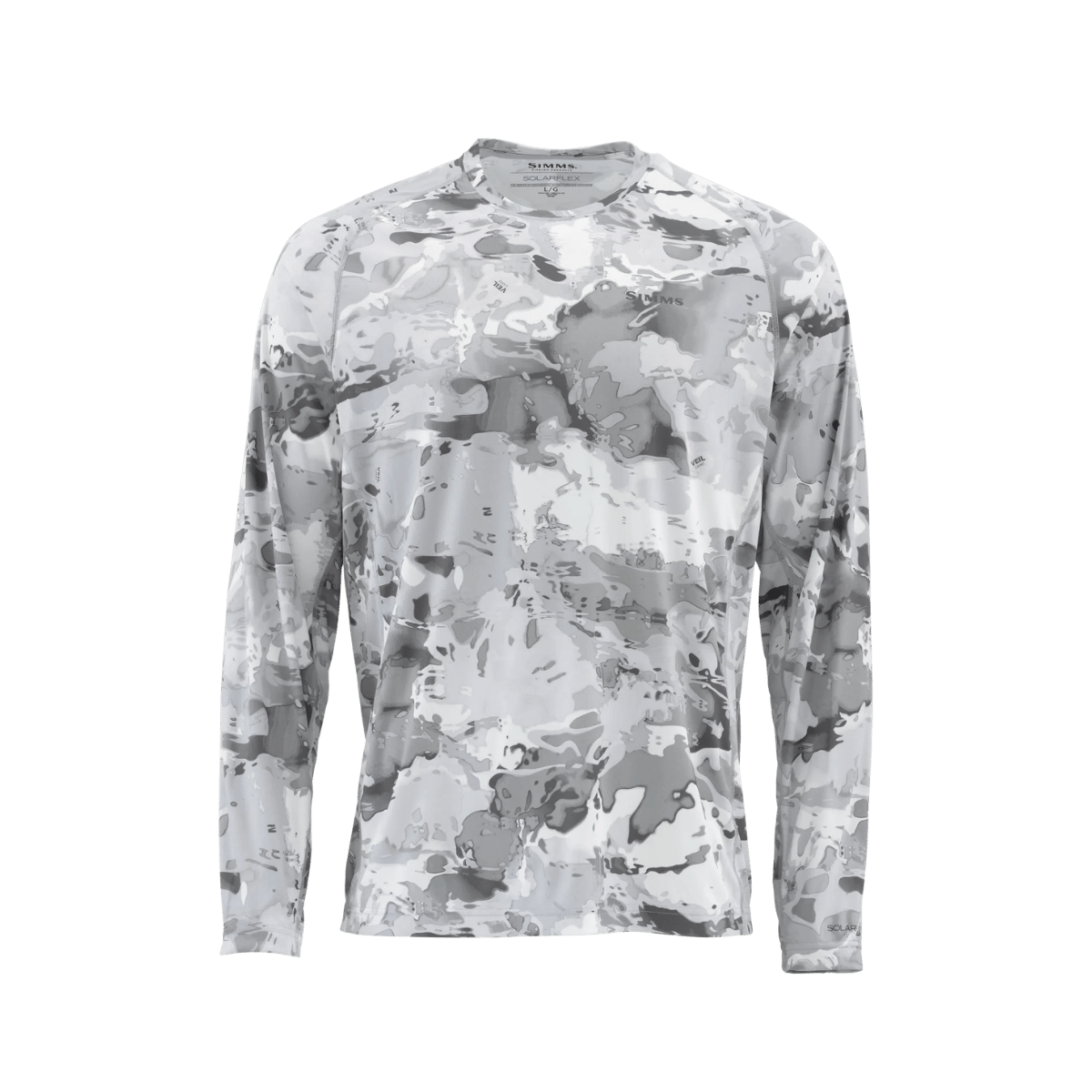 SIMMS MEN'S SOLARFLEX LS PRINT CREWNECK - CLOUD CAMO GRY