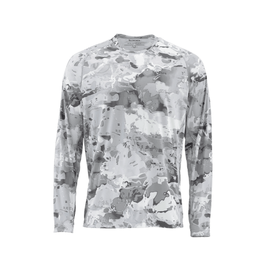 SIMMS MEN'S SOLARFLEX LS PRINT CREWNECK - CLOUD CAMO GRY