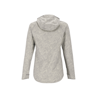 SIMMS WOMEN'S SOLARFLEX HOODY - SWIRL HALE - BACK VIEW