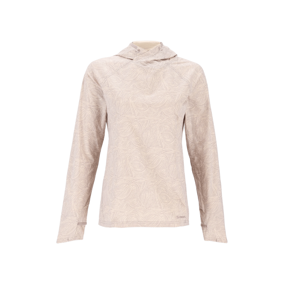 SIMMS WOMEN'S SOLARFLEX HOODY - SWIRL HERON - FRONT VIEW
