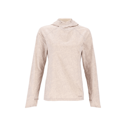 SIMMS WOMEN'S SOLARFLEX HOODY - SWIRL HERON - FRONT VIEW
