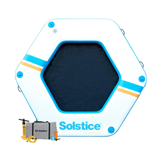 SOLSTICE HEX MESH INFLATABLE DOCK BLUE