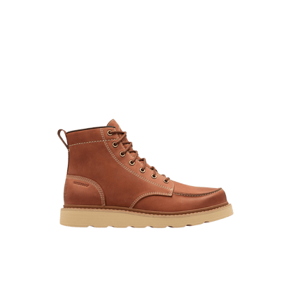 SOREL MEN'S SLABTOWN 62` MOC WATERPROOF BOOT - RUSTIC BROWN/CERAMIC, SIDE ANGLE, 09.0, 09.5, 10.0, 10.5, 11.0, 11.5, 12.0, 13.0