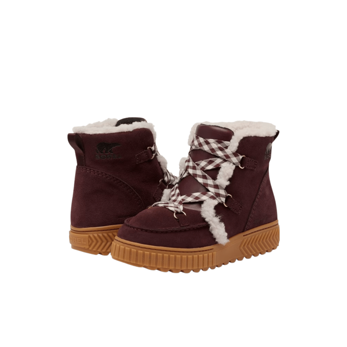 SOREL WOMEN'S ONA AVE ALPINE BOOT WATERPROOF - REDWOOD/GUM, SIDE AND BACK ANGLE, 06.5, 07.0, 07.5, 08.0, 08.5, 09.0, 09.5, 10.0