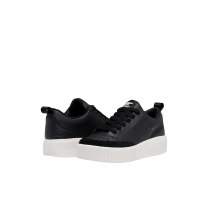 SOREL WOMEN'S ONA AVE LOW SNEAKER WATERPROOF - BLACK/SEA SALT, FRONT AND BACK ANGLE, 06.5, 07.0, 07.5, 08.0, 08.5, 09.0, 09.5