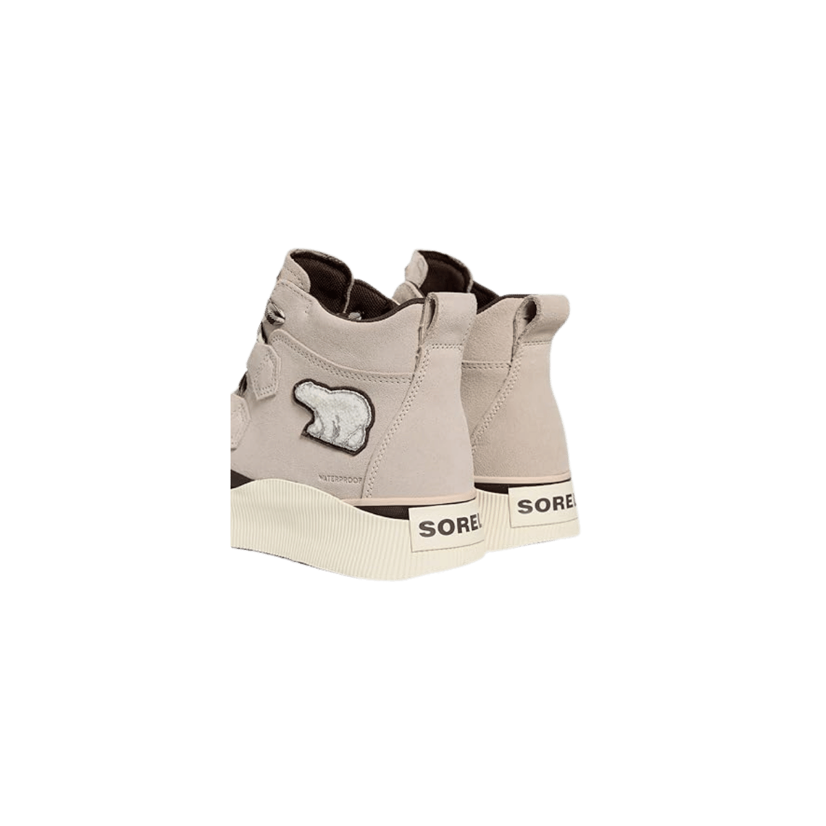 SOREL WOMEN'S OUT N ABOUT IV CLASSIC WATERPROOF - FAWN/MIDNIGHT COCOA, BACK ANGLE LOGO, 06.5, 07.0, 07.5, 08.0, 08.5, 09.0, 09.5, 10.0