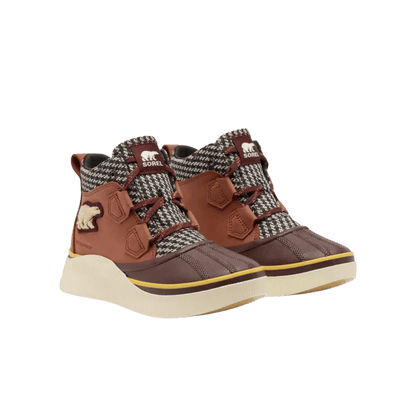SOREL WOMEN'S OUT N ABOUT IV CLASSIC WATERPROOF - RUSTIC BROWN/REDWOOD,  SIDE ANGLE, 06.5, 07.0, 07.5, 08.0, 08.5, 09.0, 09.5, 10.0